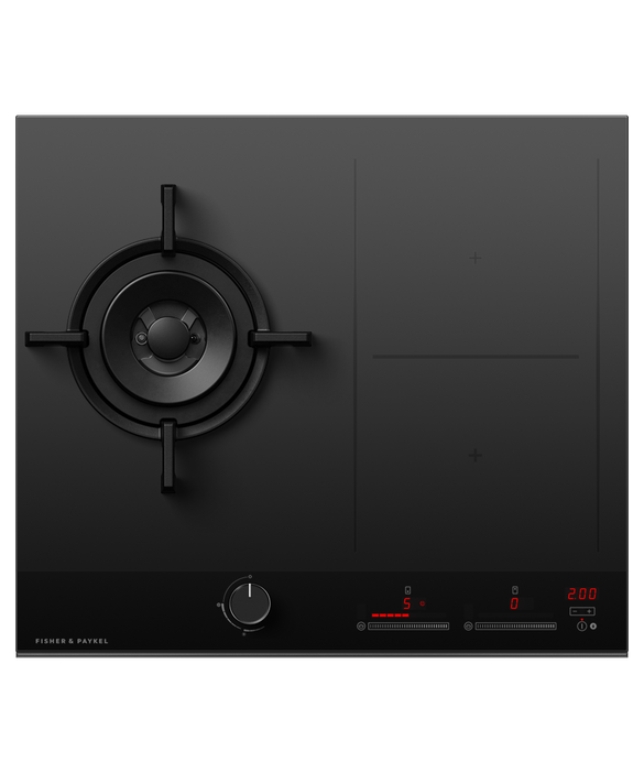 60cm Series 9 1 Burner + 2 Zone Hybrid Cooktop, 2 SmartZones, Natural Gas, pdp